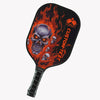 BlueJose Black And Orange Flame Skull Customized Name Pickleball Paddle