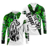 BlueJose Halloween Fish Reaper Green Camo Custom Name Long Sleeve