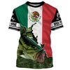 Bluejose Bass Fishing Mexico Flag Personalized Name 3D Shirts