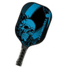 BlueJose Black And Blue Flame Skull Customized Name Pickleball Paddle