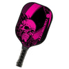 BlueJose Black And Pink Flame Skull Customized Name Pickleball Paddle