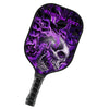 BlueJose Purple Flame Skull Customized Name Pickleball Paddle