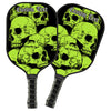 BlueJose Black And Green Skulls Customized Name Pickleball Paddle