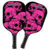 BlueJose Black And Pink Skulls Customized Name Pickleball Paddle