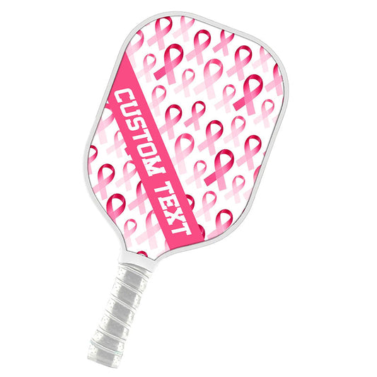 BlueJose Breast Cancer Awareness Pink Ribbon Pattern Customized Name Pickleball Paddle