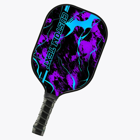 BlueJose Blue And Purple Paint Splatter Customized Name Pickleball Paddle