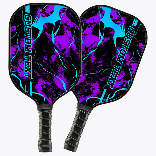 BlueJose Blue And Purple Paint Splatter Customized Name Pickleball Paddle