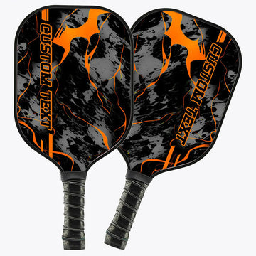 BlueJose Orange Paint Splatter Customized Name Pickleball Paddle