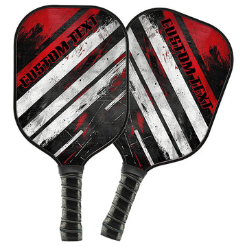 BlueJose Black And Red Customized Name Pickleball Paddle