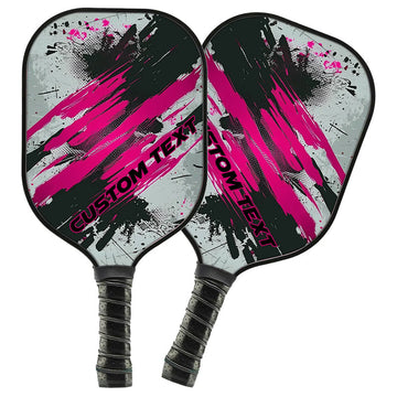 BlueJose Pink Grunge Customized Name Pickleball Paddle