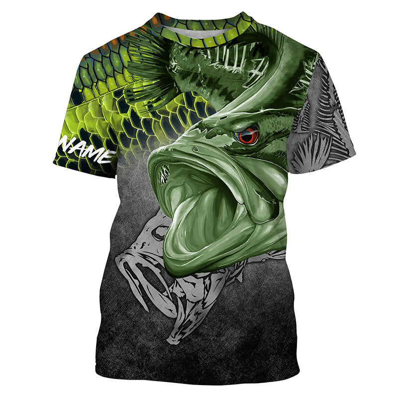 BlueJose Largemouth Bass Reaper Fish Skeleton Custom Name Fishing Shir ...