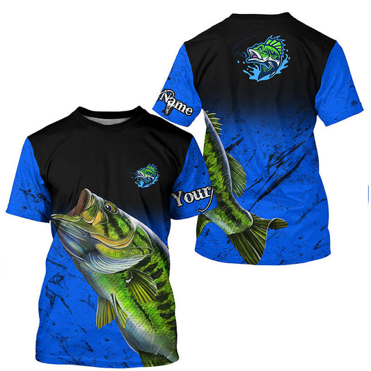 BlueJose Blue Largemouth Bass Fishing Personalized Shirt