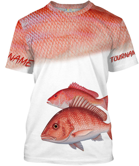 BlueJose Red Snapper Customize Name Fishing Shirt