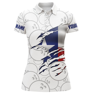 BlueJose Texas Flag Bowling Team Bowlers Premium Customized Name 3D Shirt For Women Personalized Shirts For Bowling Players