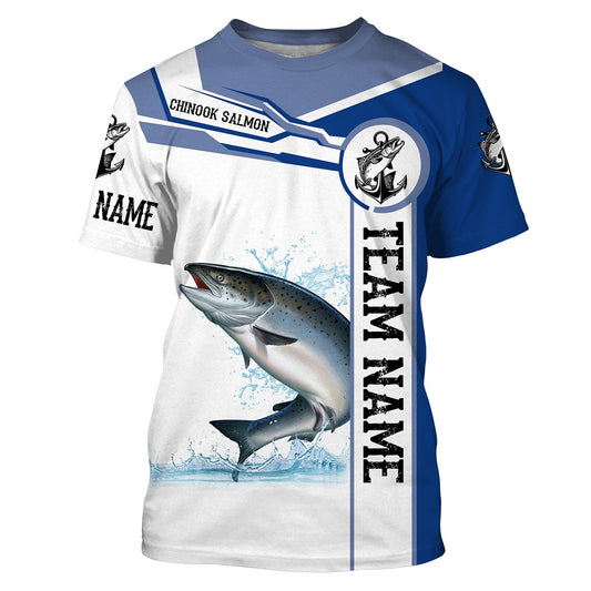 BlueJose Chinook Salmon Fishing Customize Name And Team Name Tournament Shirts