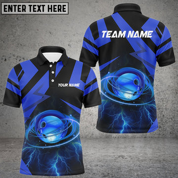 BlueJose Bowling Spinning Lightning Thunder Personalized Name, Team Name 3D Shirt (4 Colors)