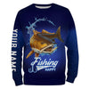 BlueJose Customized Name Fishing Makes Me Happy Redfish 3D Shirts