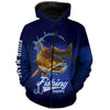 BlueJose Customized Name Fishing Makes Me Happy Redfish 3D Shirts