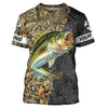 BlueJose Largemouth Bass Fishing Camo Personalized Shirt