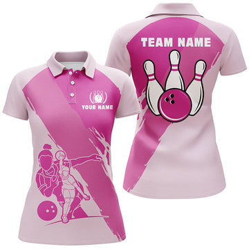 BlueJose Pink Bowling Player Classic Customized Name 3D Shirt For Women