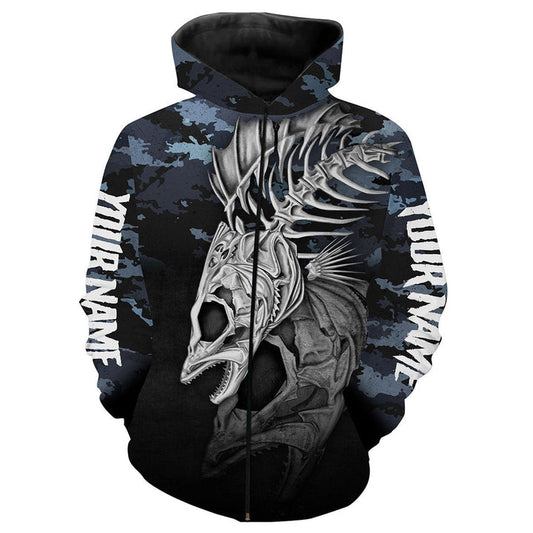 BlueJose Walleye Fishing Fish Reaper Customize Name 3D Hoodie