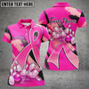 BlueJose Bowling And Pins Pink Ribbons Breast Cancer Personalized Name 3D Shirts