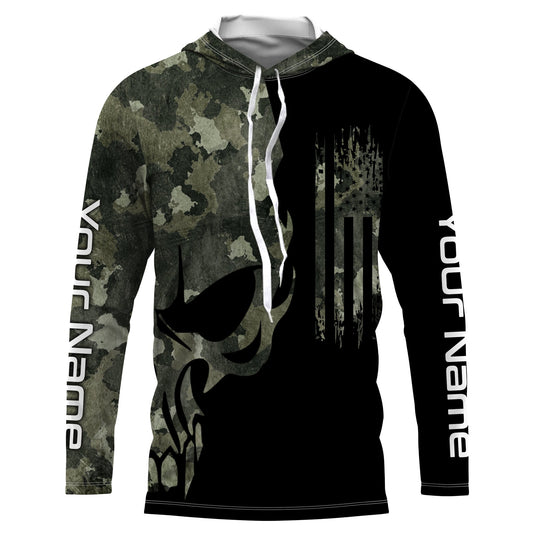 BlueJose Camo Fish Reaper American Flag Custom Long Sleeve