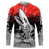 BlueJose Red Men's Skeleton Fish Custom Name 3D Shirt