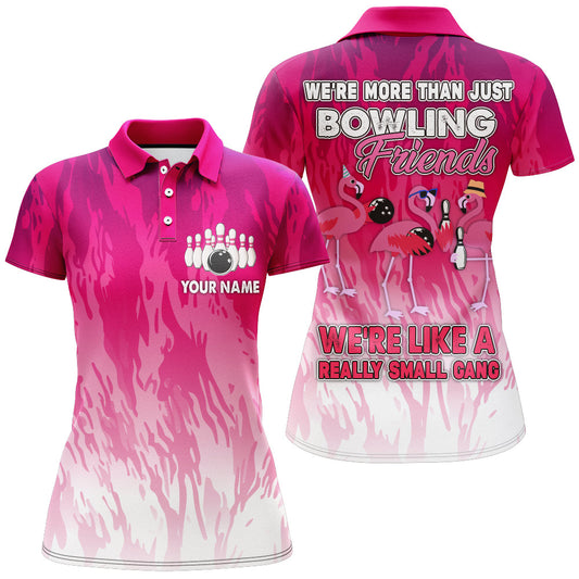 BlueJose Pink Flamingo Bowling Personalized All Over Printed Shirt For Women