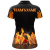 BlueJoses Black Flame Bowling Classic Personalized All Over Printed Shirt For Women