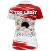 BlueJose Red & White Bowling Too Legit Too Split Premium Customized Name 3D Shirt For Women