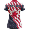 BlueJose American Flag Bowling Patriotic For Team Premium Customized Name 3D Shirt For Women