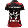 BlueJose Red Camo Strike Bowling Premium Customized Name 3D Shirt For Women