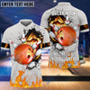 BlueJose Bowling And Pins Break Orange Customized Name 3D Shirt For Kevin Summers