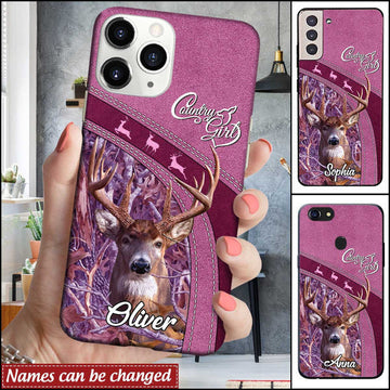 BlueJose Country Girl Love Deer Hunting Personalized Name Phone Case