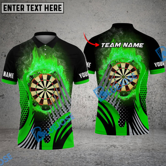 BlueJose Darts Fire Spike Wing Personalized Name, Team Name 3D Shirt (4 Colors)