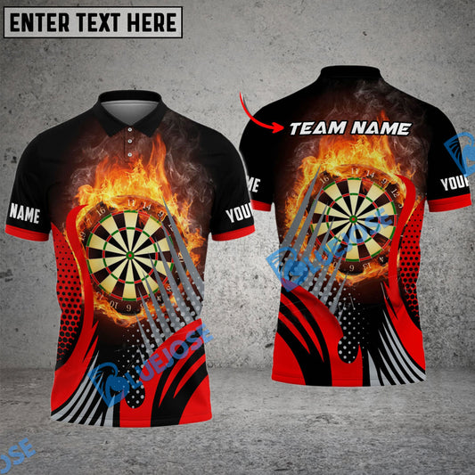 BlueJose Darts Fire Spike Wing Personalized Name, Team Name Shirt (4 Colors)