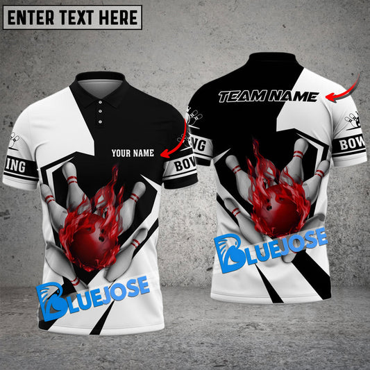 BlueJose Bowling Diamond Line Customized Name, Team Name 3D Shirt