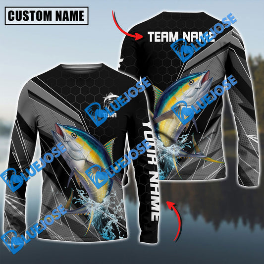 Bluejose Tuna Fishing Sport Jersey Personalized Name Long Sleeve Shirt