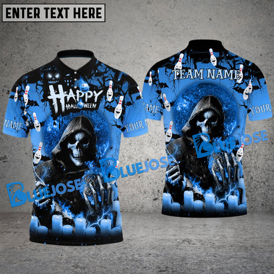 BlueJose Bowling And Pins Happy Halloween Customized Name 3D Shirt (4 Colors)