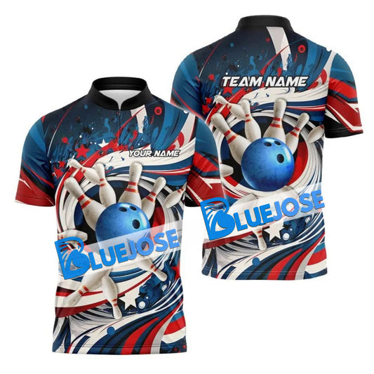 BlueJoses Bowling American Tornado Customized Name, Team Name 3D Shirt