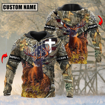 BlueJose Grass Brown Wilderness Deer Hunting Personalized Name 3D Shirt