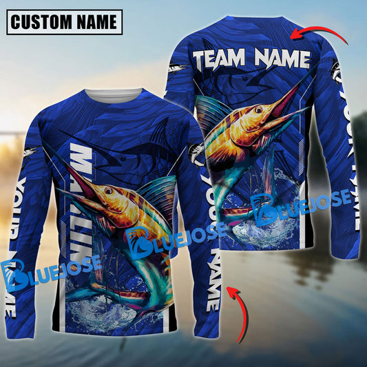 Bluejose Marlin Fishing Jersey Tournament Custom Name & Team Name 3D Shirts