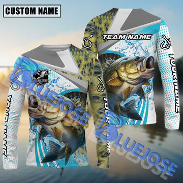 Bluejose Bass Fishing Blue Water Sport Custom Name & Team Name 3D Shirts