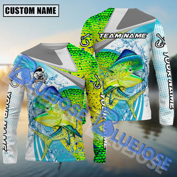 Bluejose Mahi-Mahi Fishing Blue Water Sport Custom Name & Team Name 3D Shirts