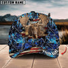 BlueJose Americam Flag Hunting Moose Crack Camo Pattern Multicolor Option Personalized Cap