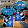 BlueJose Bowling And Pins Flame Smoke Ball Customized Name 3D Shirt (4 Colors)