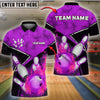 BlueJose Bowling And Pins Flame Smoke Ball Customized Name 3D Shirt (4 Colors)