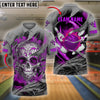 BlueJose Bowling And Pins Sugar Skull Customized Name 3D Shirt (4 Colors)