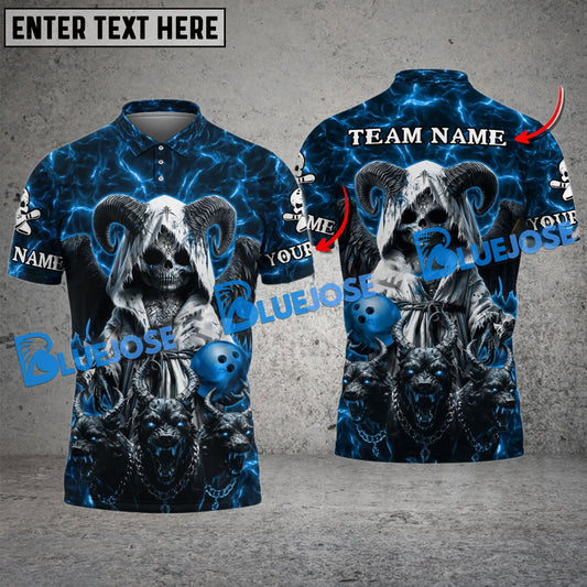 BlueJose Bowling And Pins Demonic Entity  Multicolor Customized Name 3D Shirt ( 4 Colors )